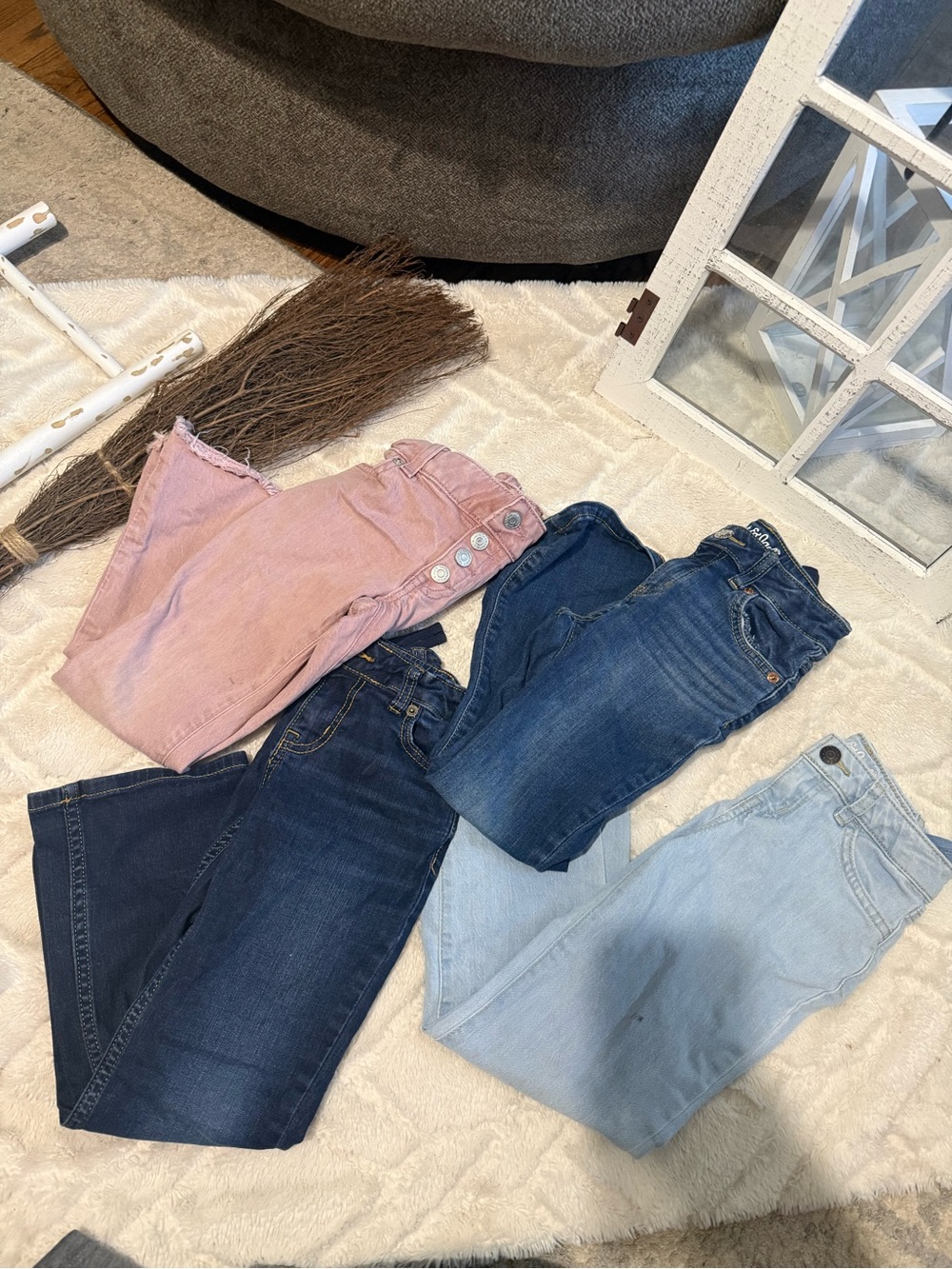 Assorted Girls Jeans - Pink, Dark Blue, Medium Blue, Light Blue